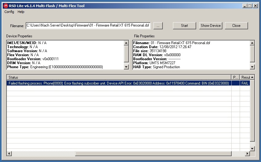 Issues with rsdlite