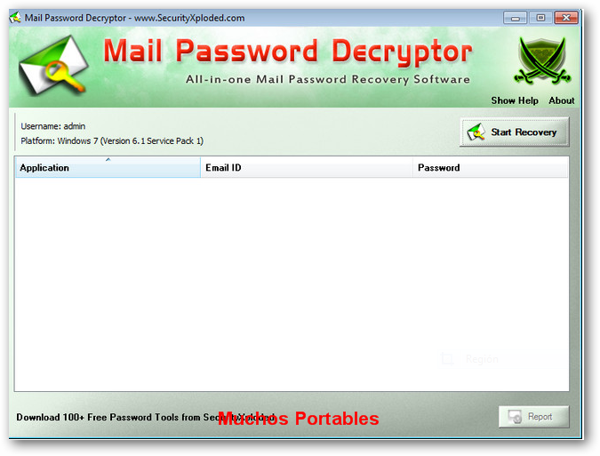 Portable Mail Password Decryptor
